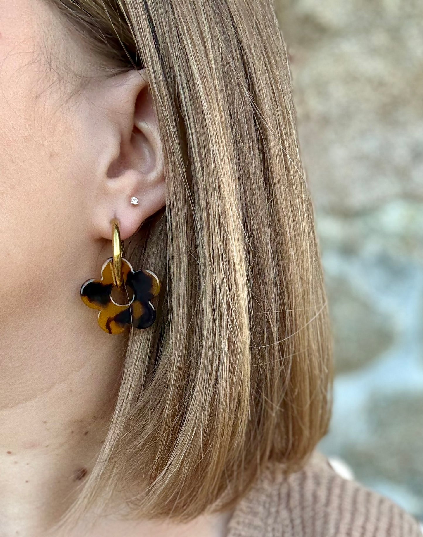 Boucles d’oreilles créoles fleurs