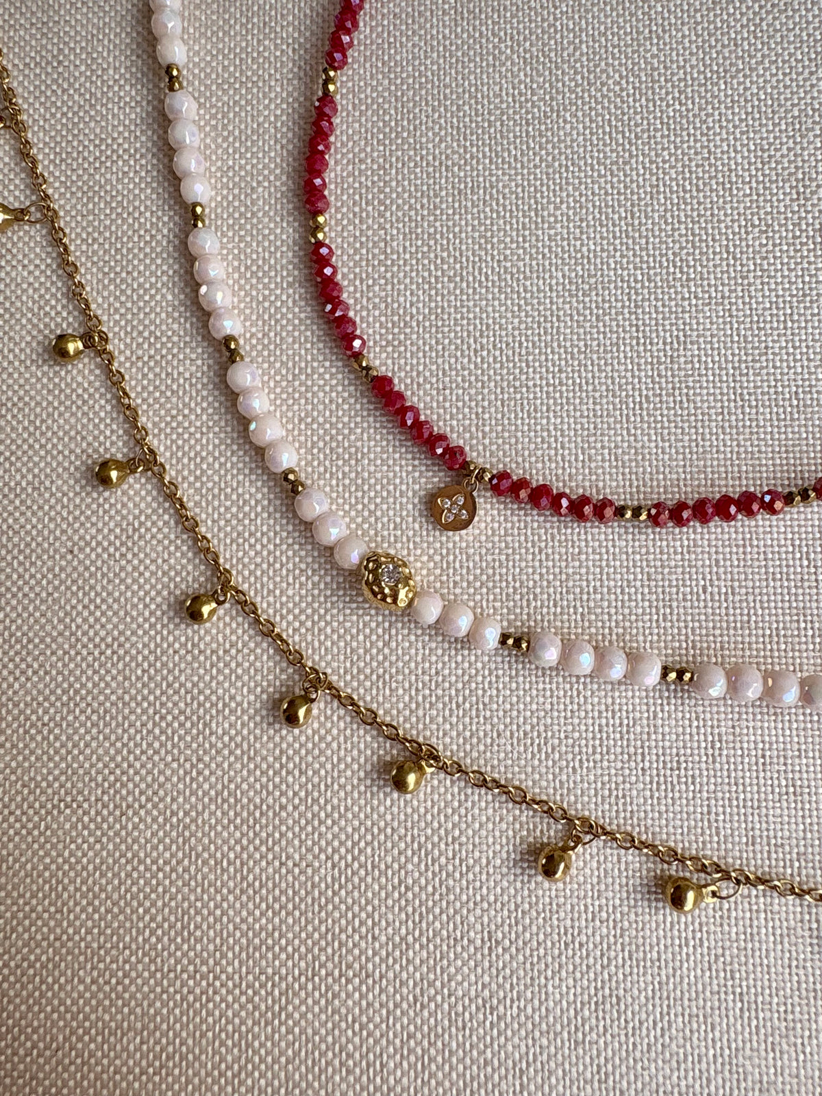 Collier PAULA en pierres naturelles et acier inoxydable