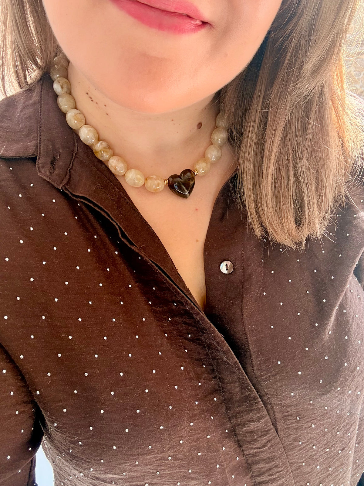 Collier MILA sur chaîne en acier inoxydable