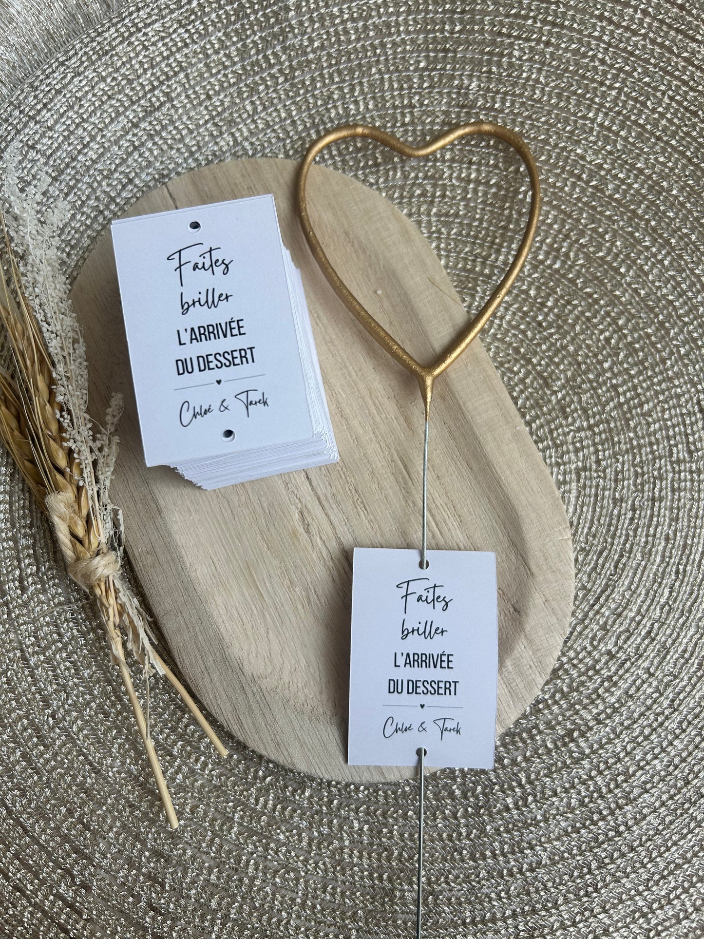 Etiquettes cierge magique / bâton étincelle mariage « faites scintiller l’entrée des mariés » personnalisable