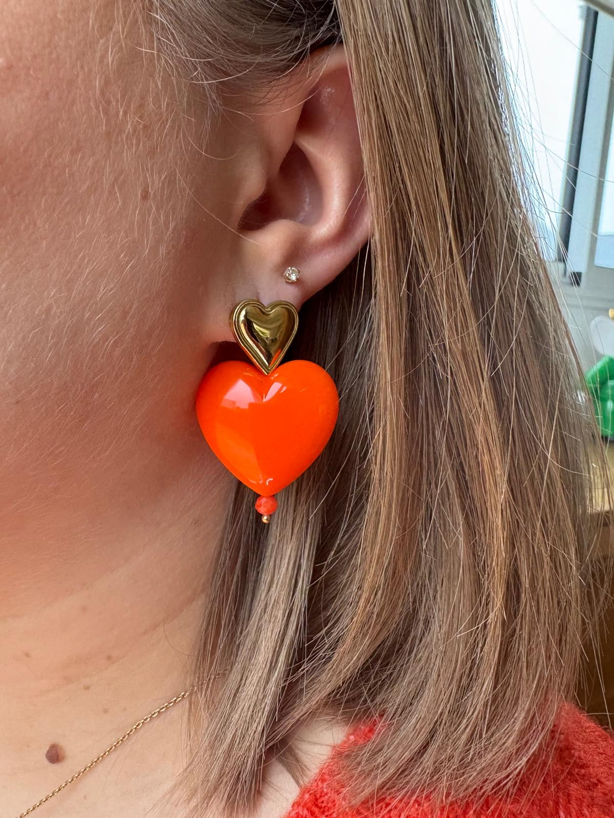 Boucles d’oreilles AMOUREUSE résine et acier inoxydable