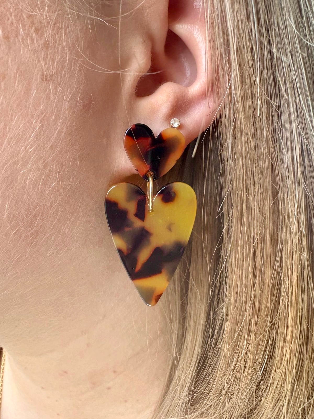 Boucles d’oreilles Léopard acier inoxydable / acétate