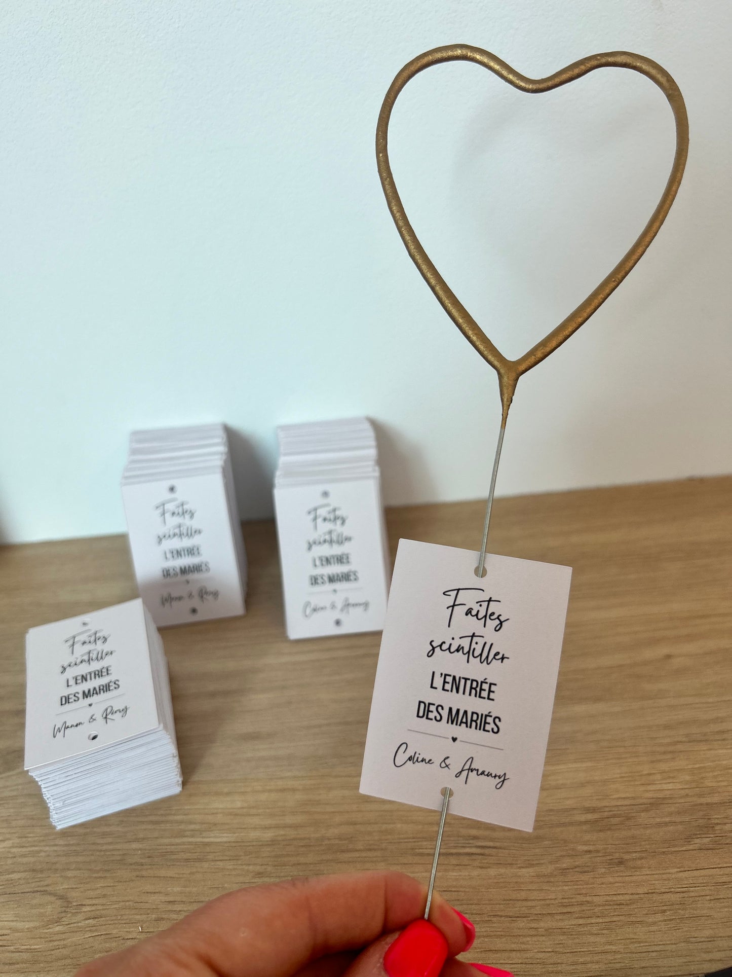 Etiquettes cierge magique / bâton étincelle mariage « faites scintiller l’entrée des mariés » personnalisable
