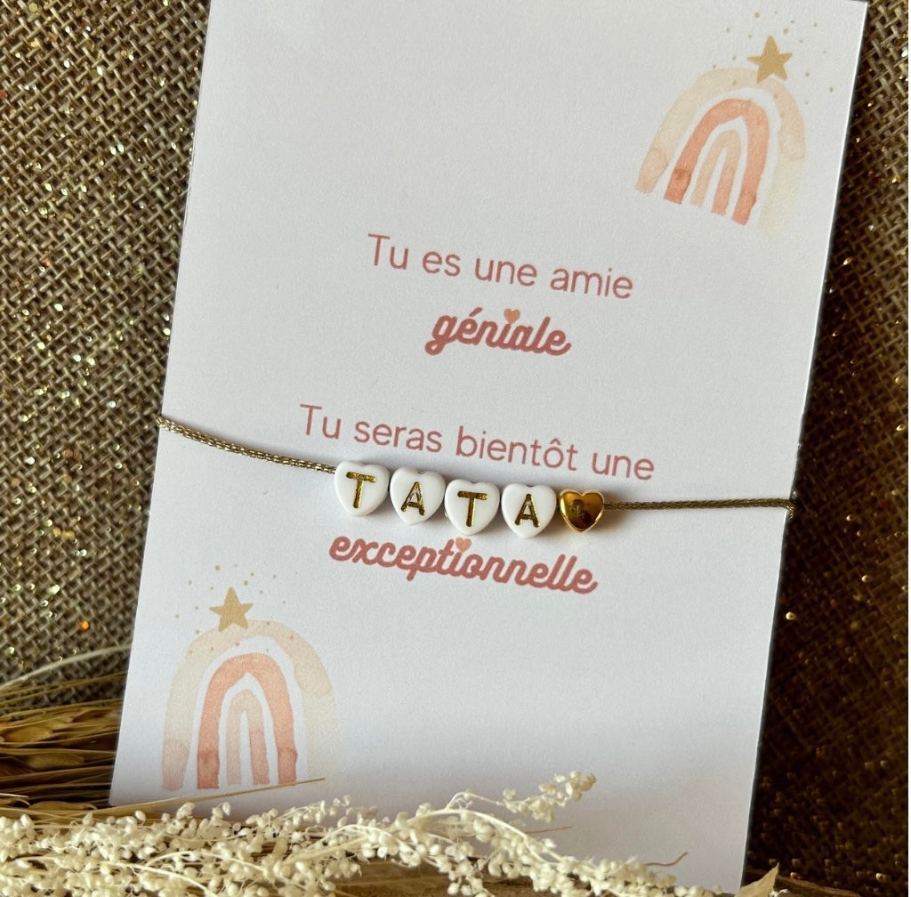Carte « J’annonce ma grossesse à une amie » (bracelet non inclus)