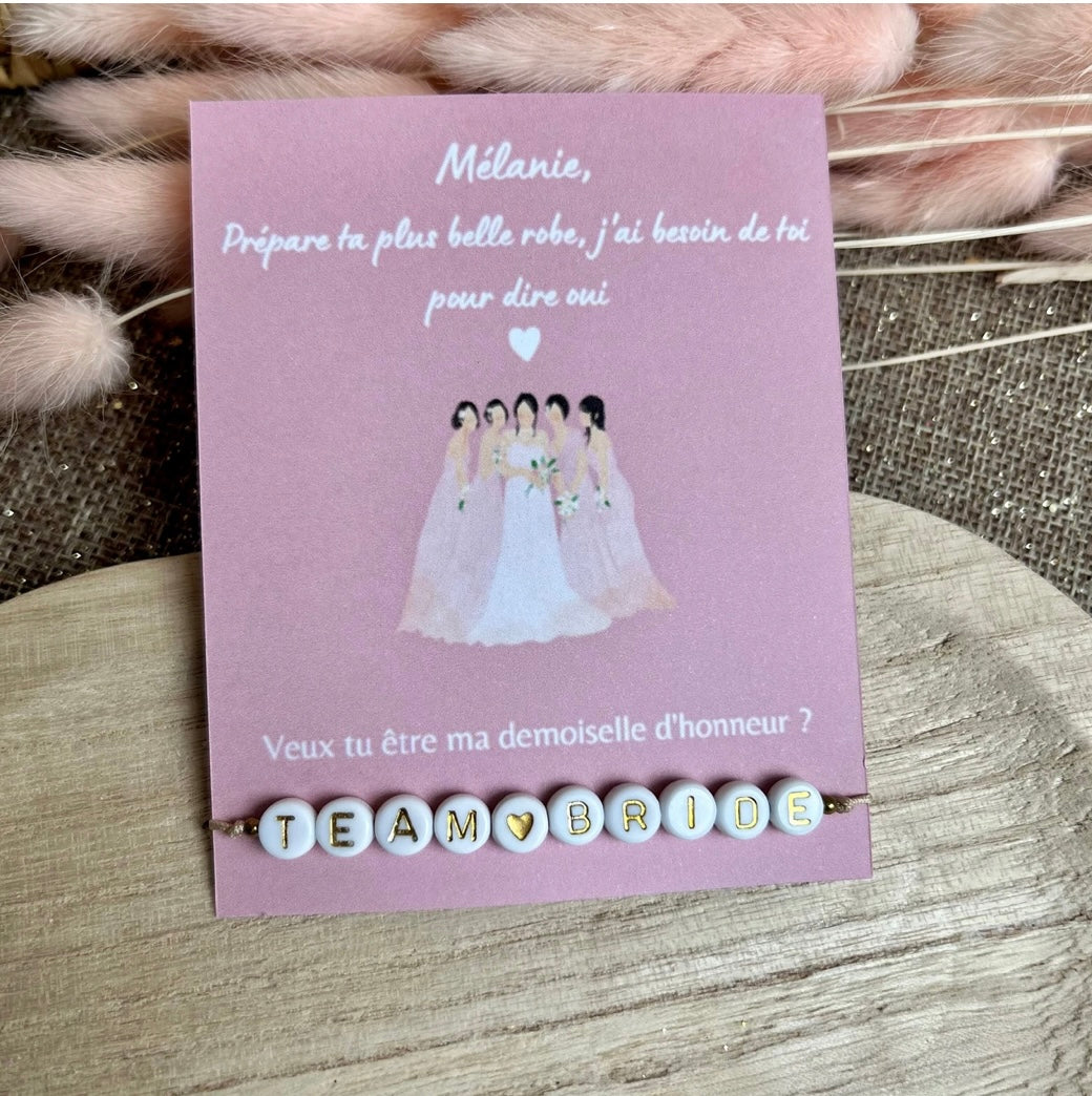Cadeau De Questions De Demoiselle D'Honneur Bracelet De Perles Trousse