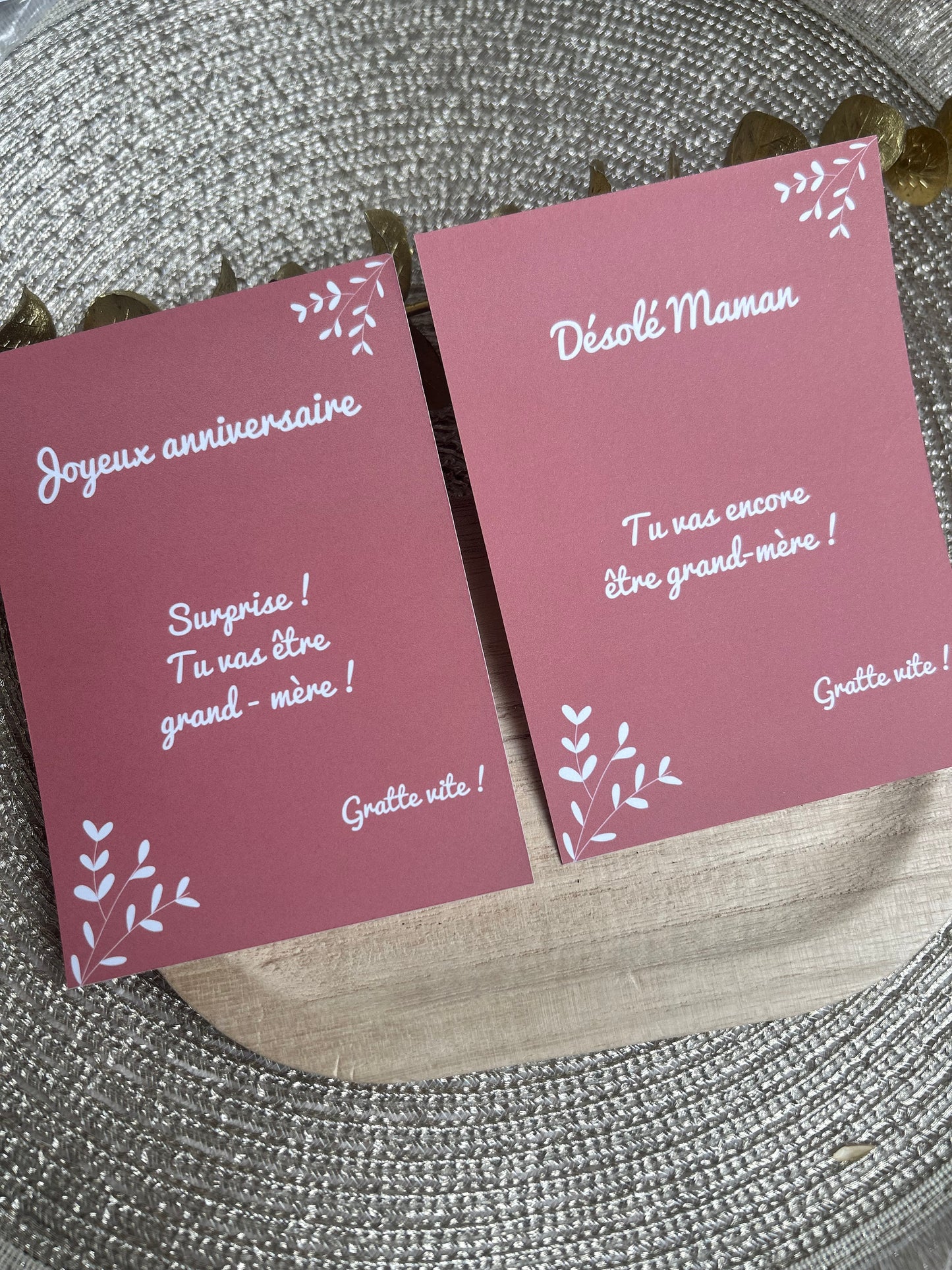Carte à gratter personnalisable pour annonce grossesse, demande témoin/marraine… (texte 100% personnalisable) TERRACOTTA