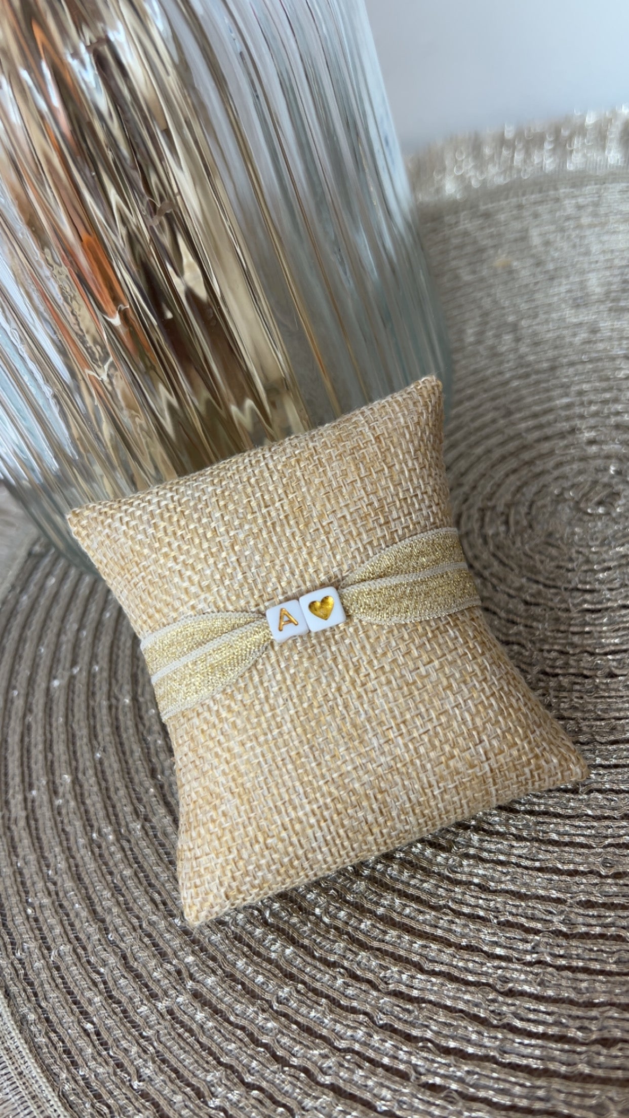 Bracelet élastique doré pailleté