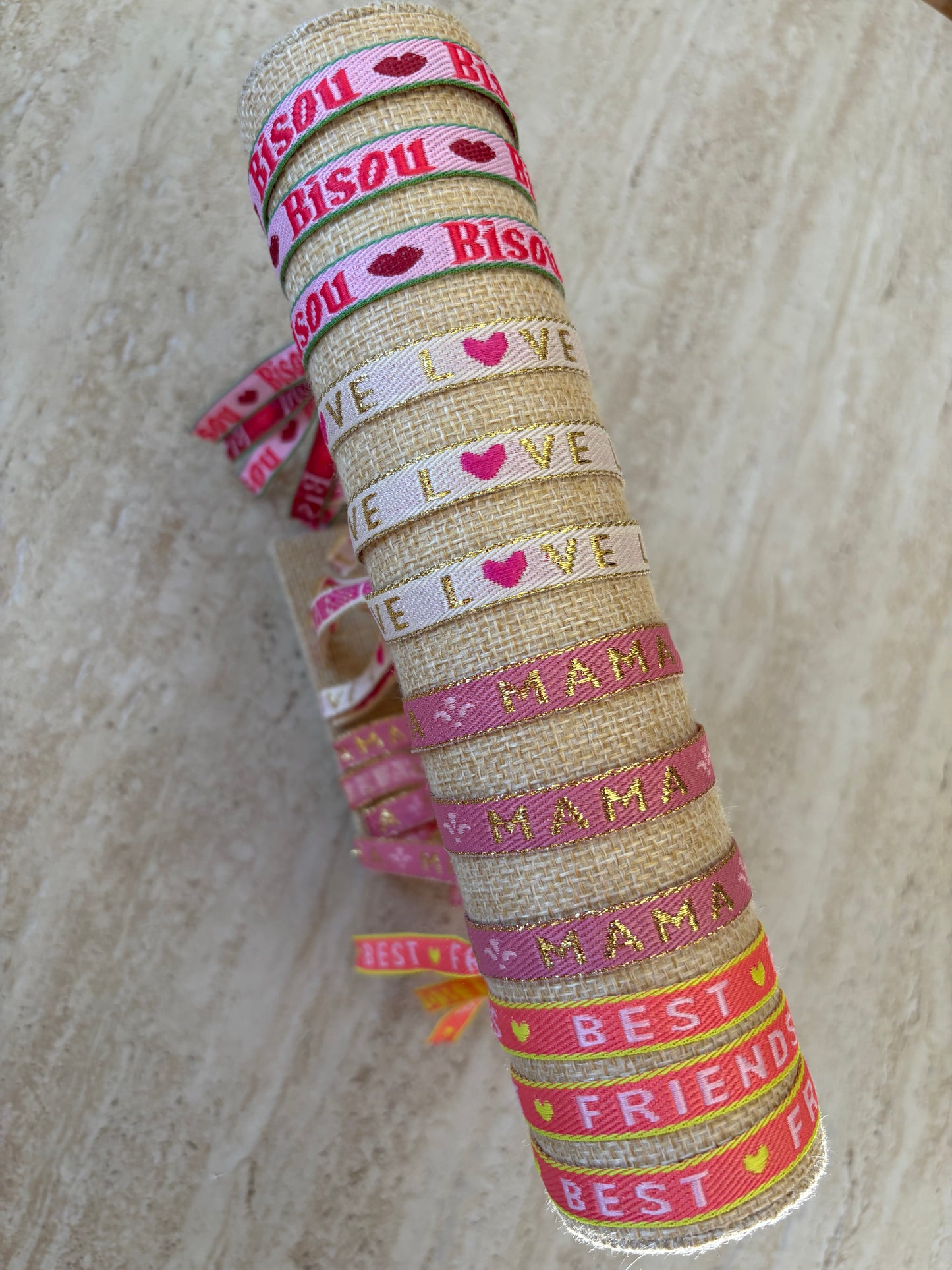 Bracelet ruban à messages