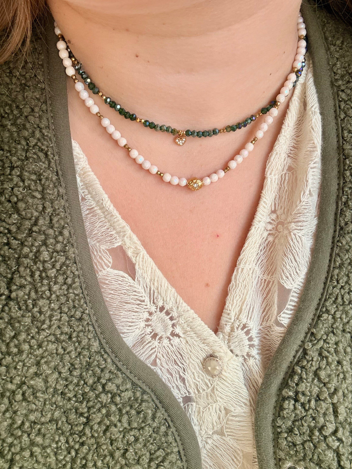 Collier PAULA en pierres naturelles et acier inoxydable