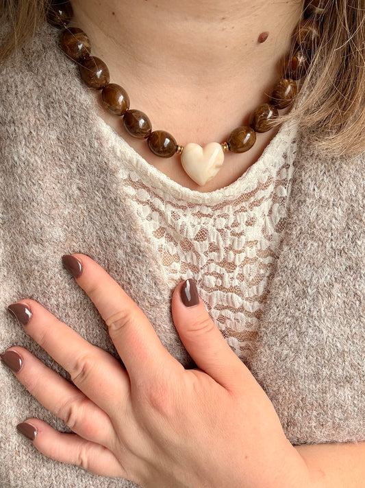 Collier MILA sur chaîne en acier inoxydable