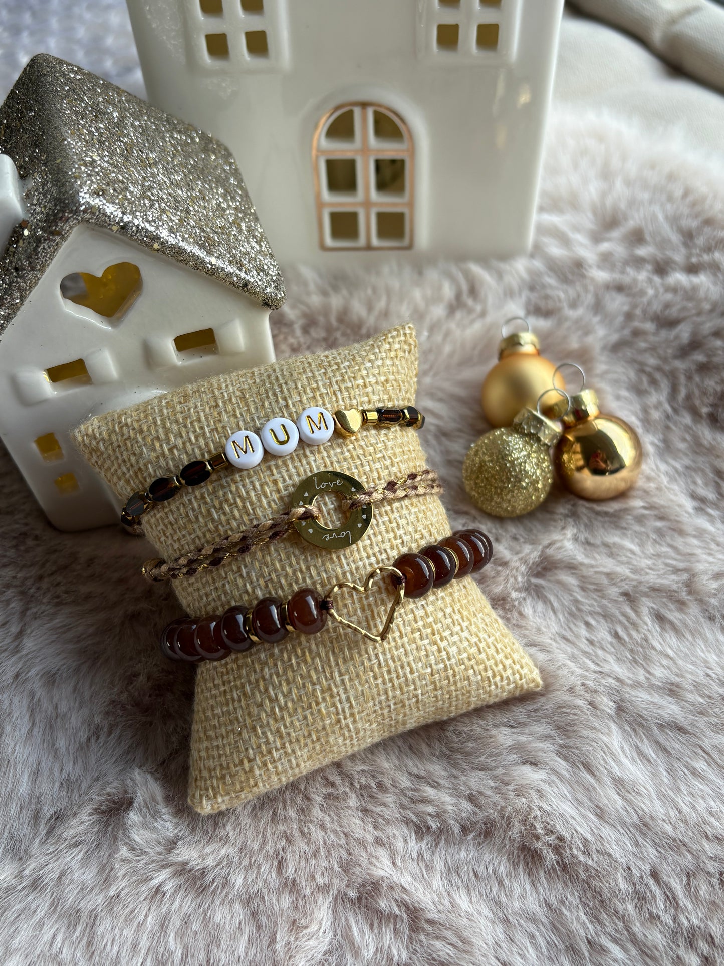 Bracelet perles en verre 3 couleurs (personnalisable ou perle d’eau douce)