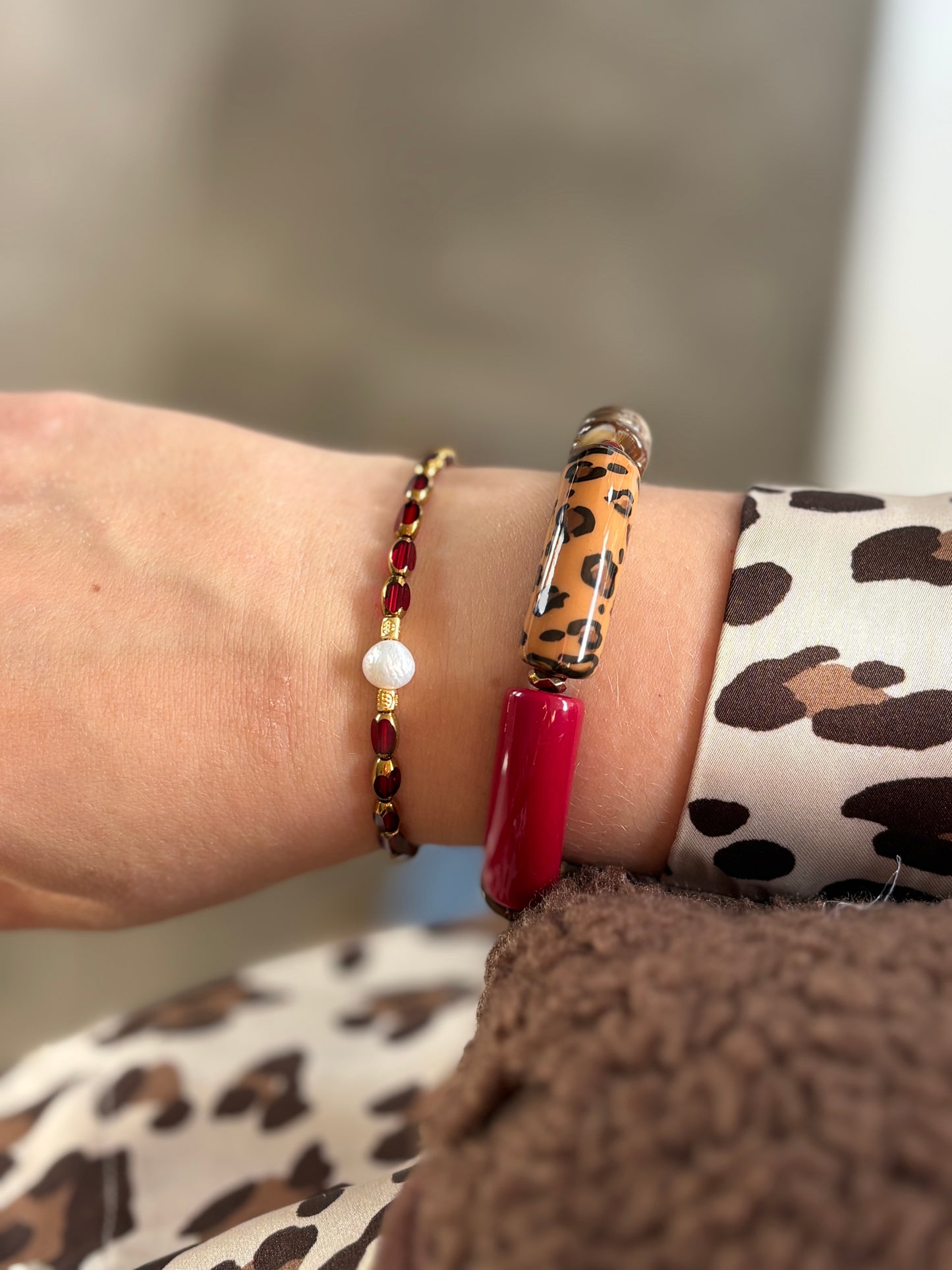 Bracelet perles en verre 3 couleurs (personnalisable ou perle d’eau douce)