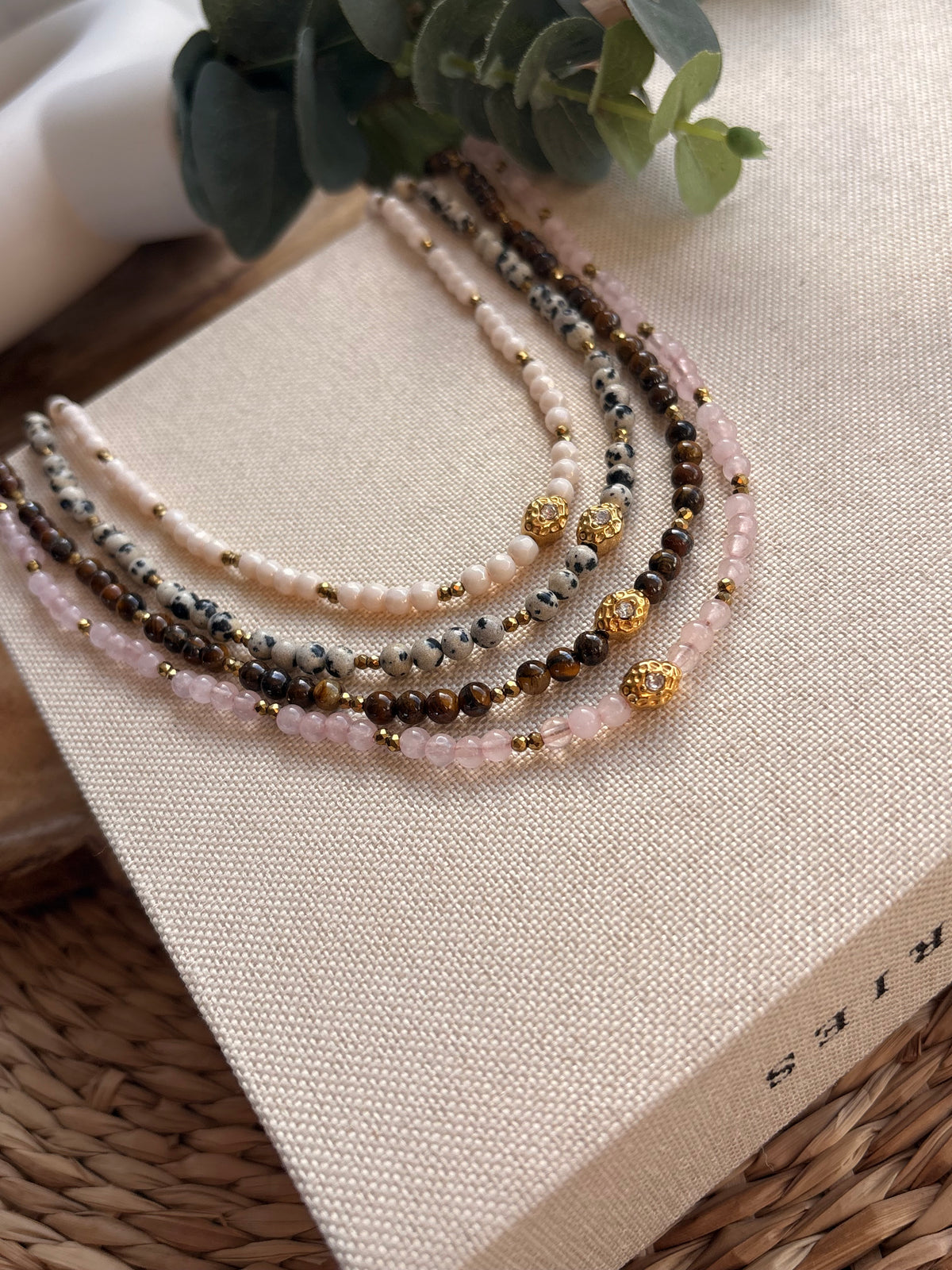 Collier PAULA en pierres naturelles et acier inoxydable
