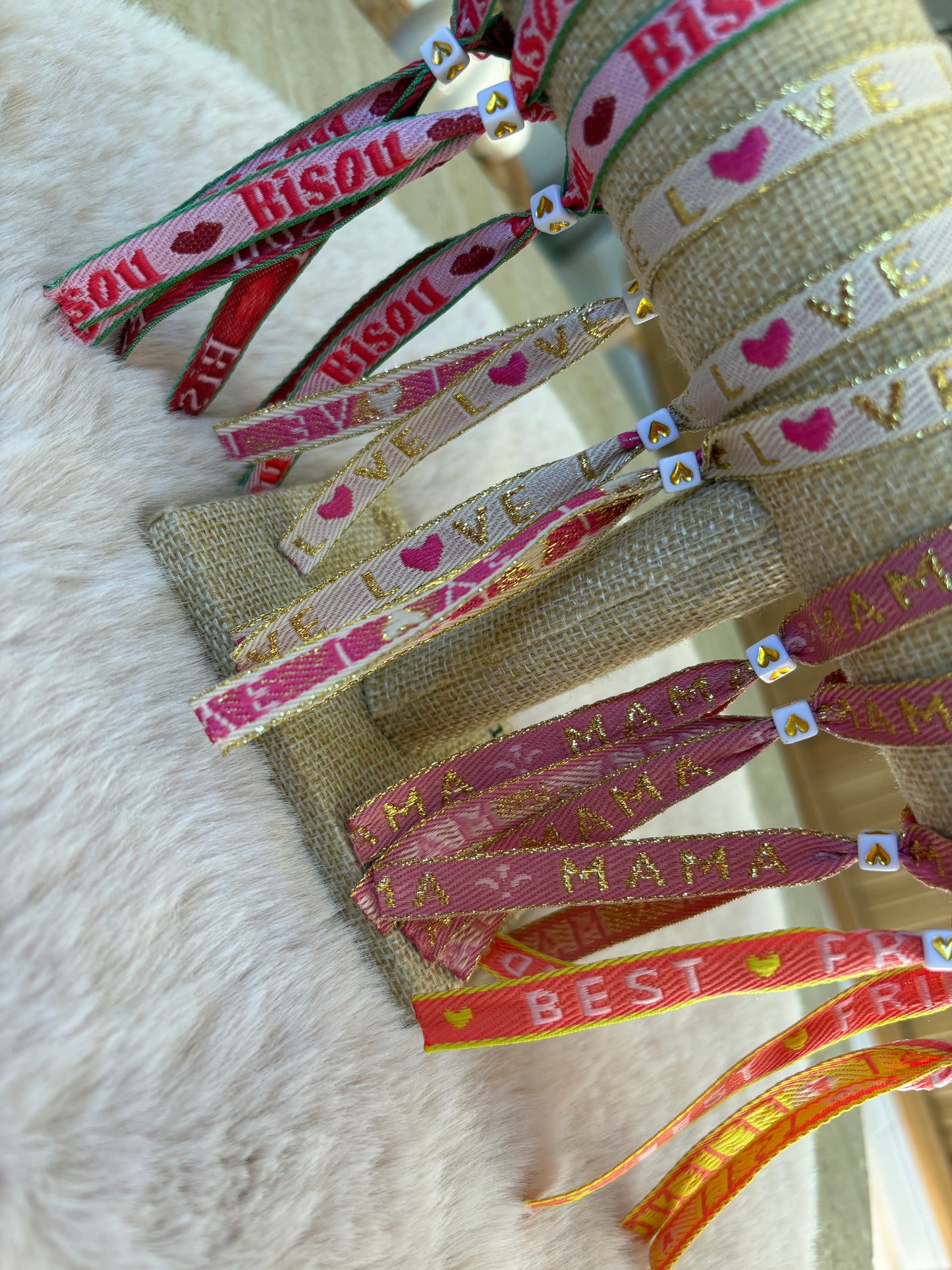 Bracelet ruban à messages