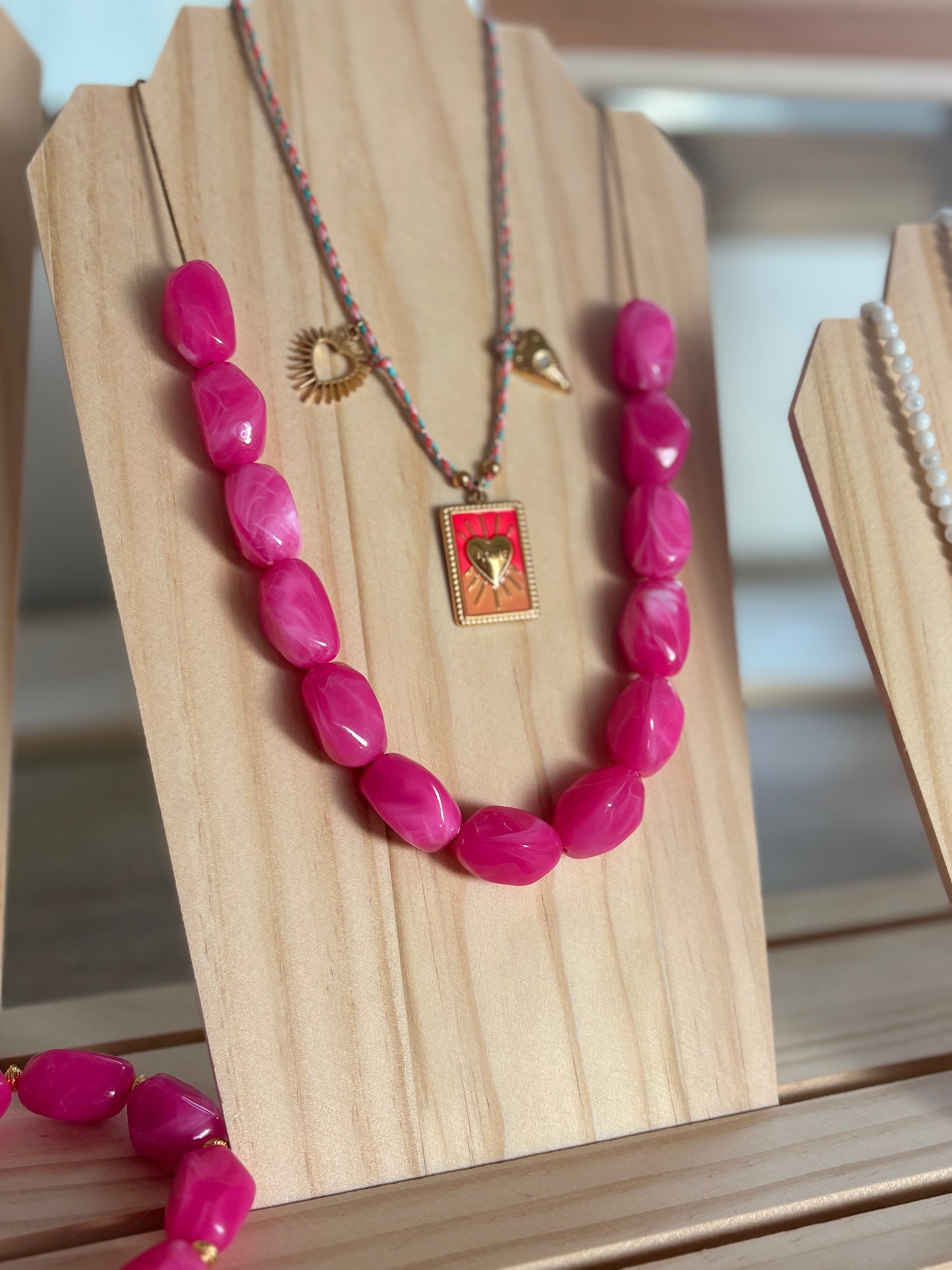 Collier Summer résine et acier inoxydable (3 couleurs)