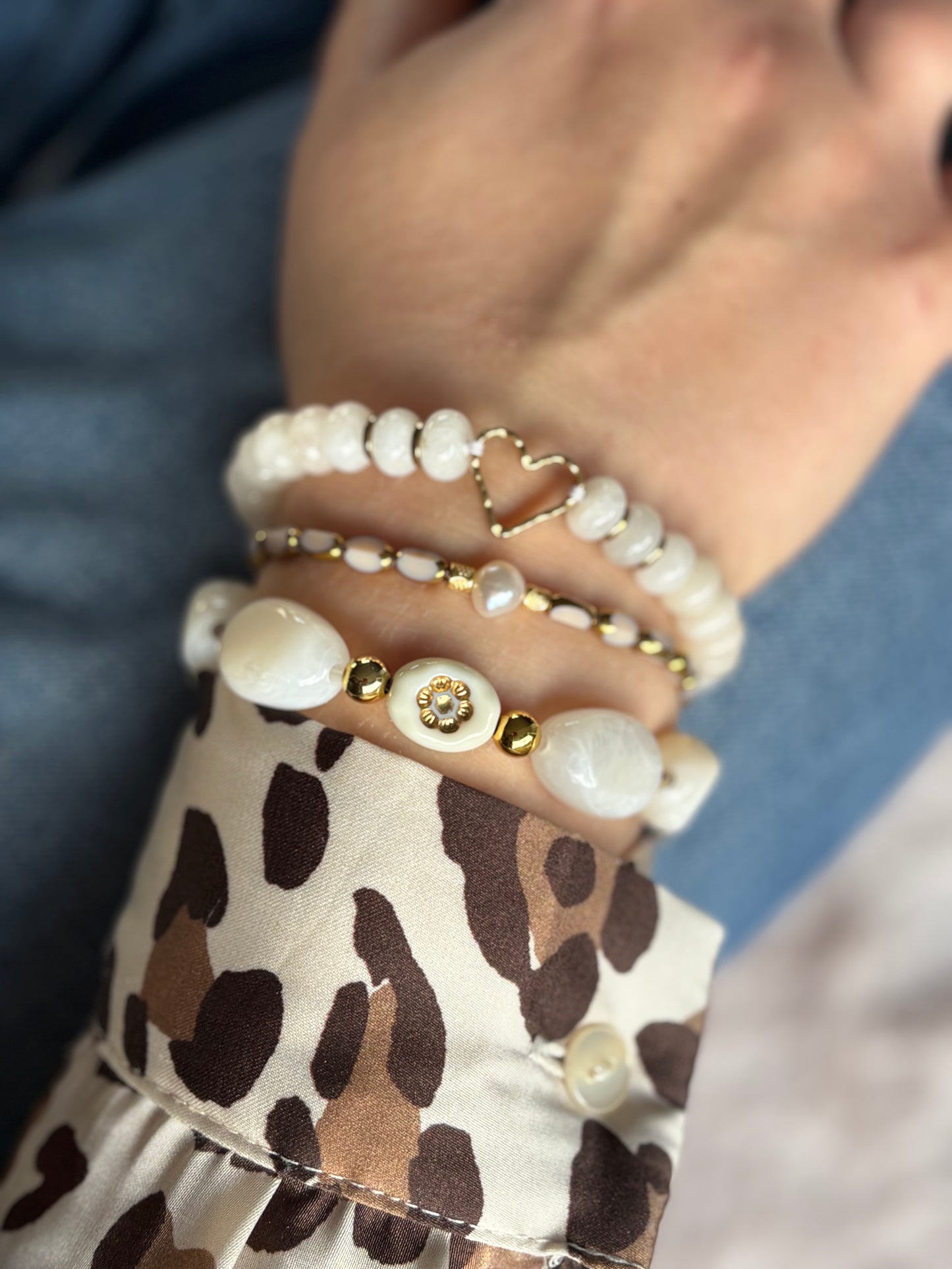 Bracelet perles en verre 3 couleurs (personnalisable ou perle d’eau douce)