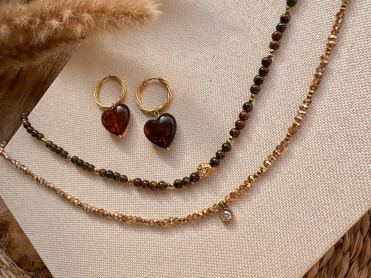 Collier PAULA en pierres naturelles et acier inoxydable
