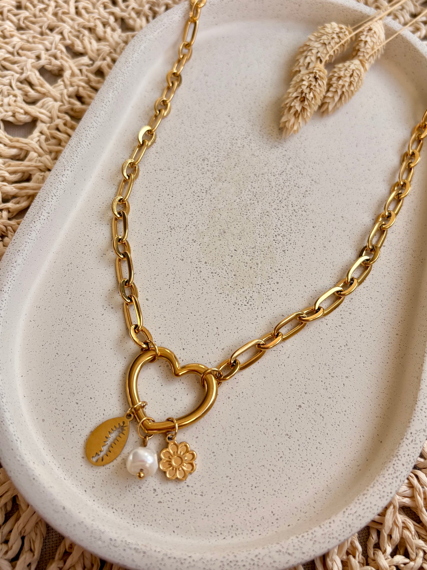 Collier breloques en acier inoxydable
