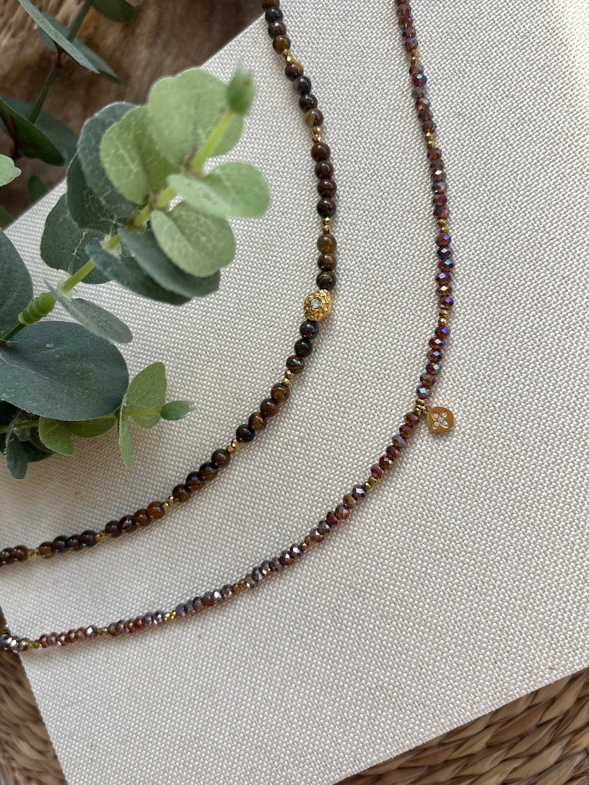 Collier PAULA en pierres naturelles et acier inoxydable