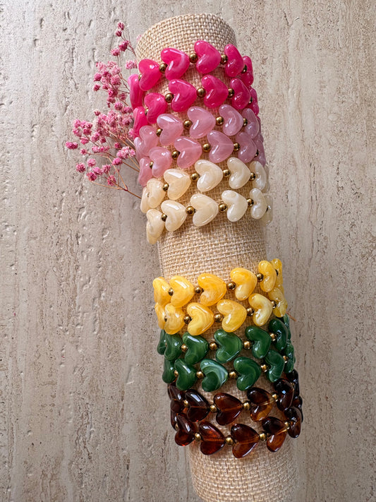 Bracelet cœurs marrons CRAZY LOVE
