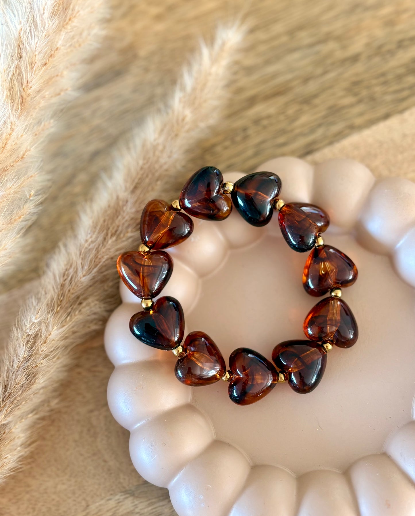 Bracelet cœurs marrons CRAZY LOVE