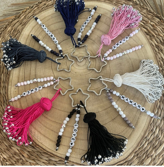 Porte clef pompon personnalisé