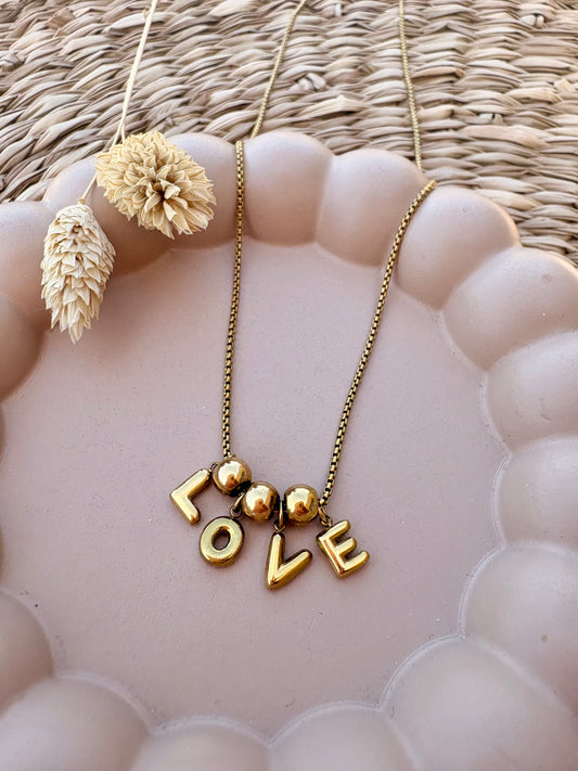 Collier Love en acier inoxydable
