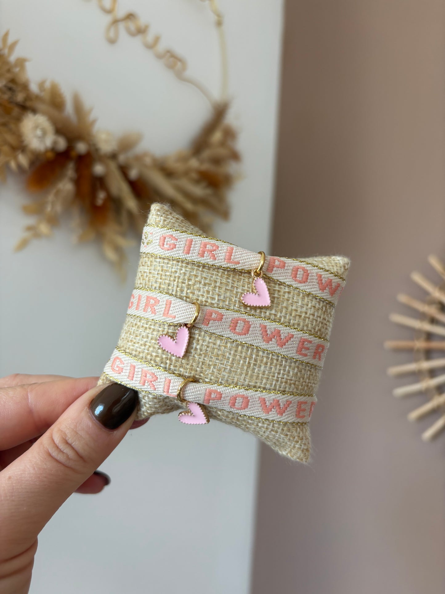 Bracelet ruban Octobre rose 🎀 Girl Power 💪🏼🩷