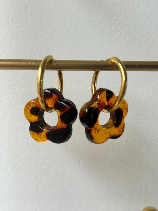 Paire de boucles d’oreilles fleurs