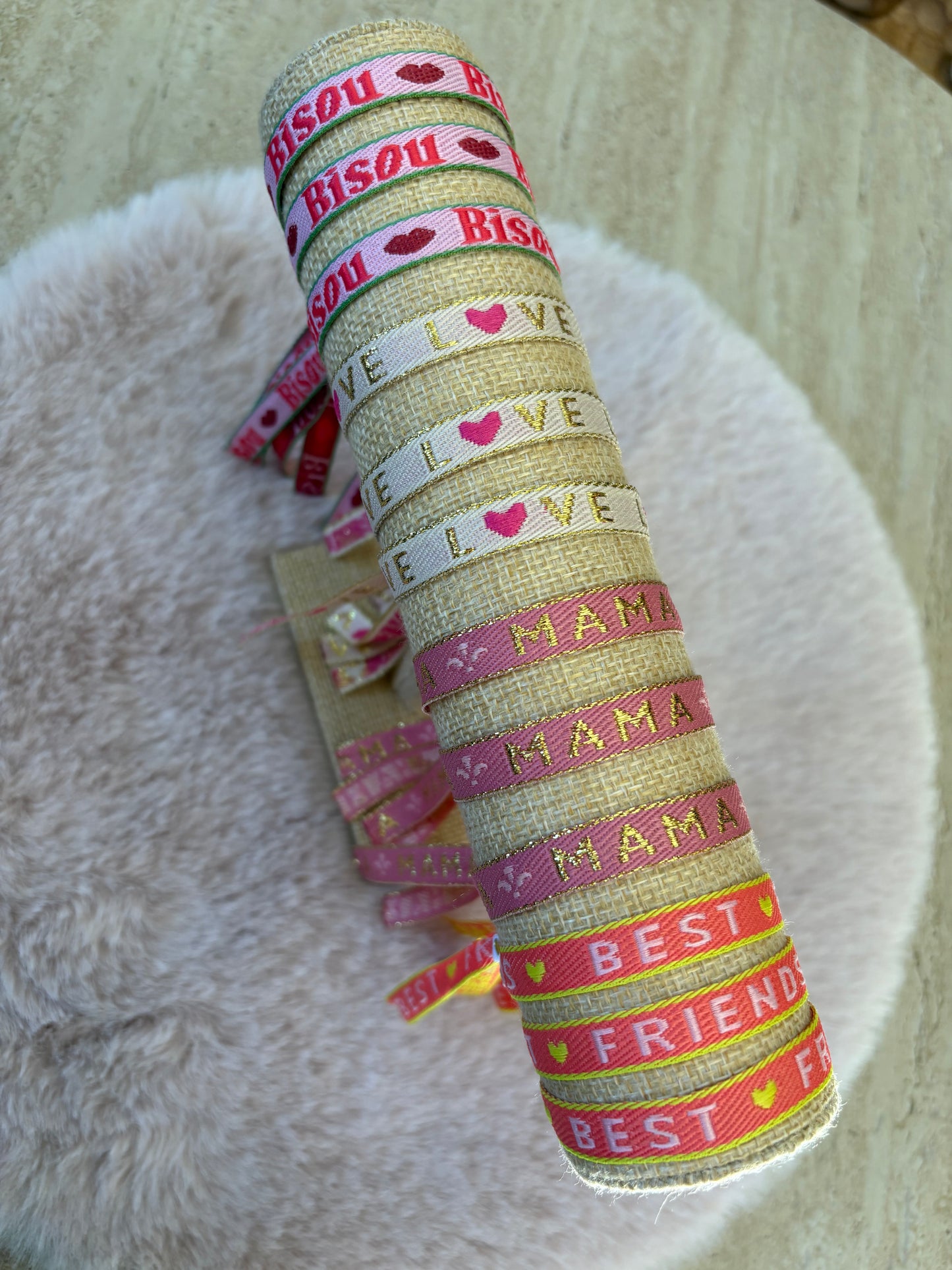 Bracelet ruban à messages