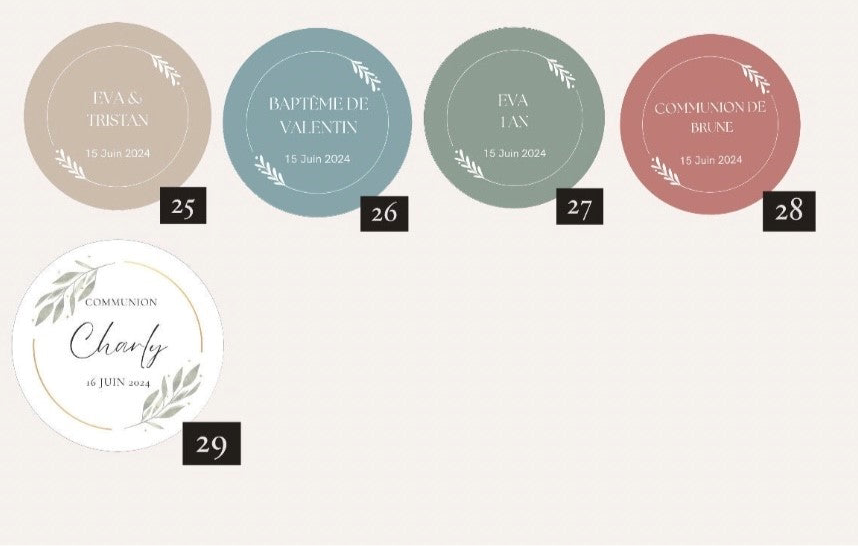 Etiquettes / Stickers autocollants personnalisés pour vos mariages, anniversaires, EVJF, baptêmes... (Copie)