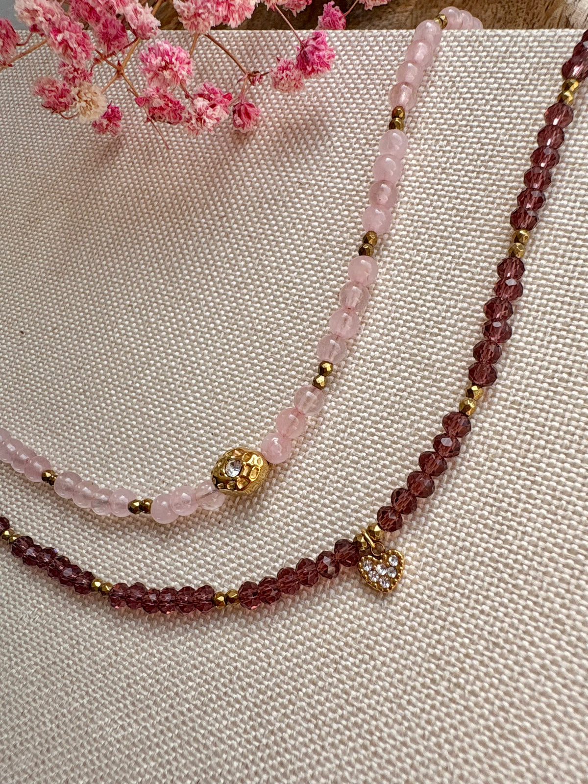 Collier PAULA en pierres naturelles et acier inoxydable
