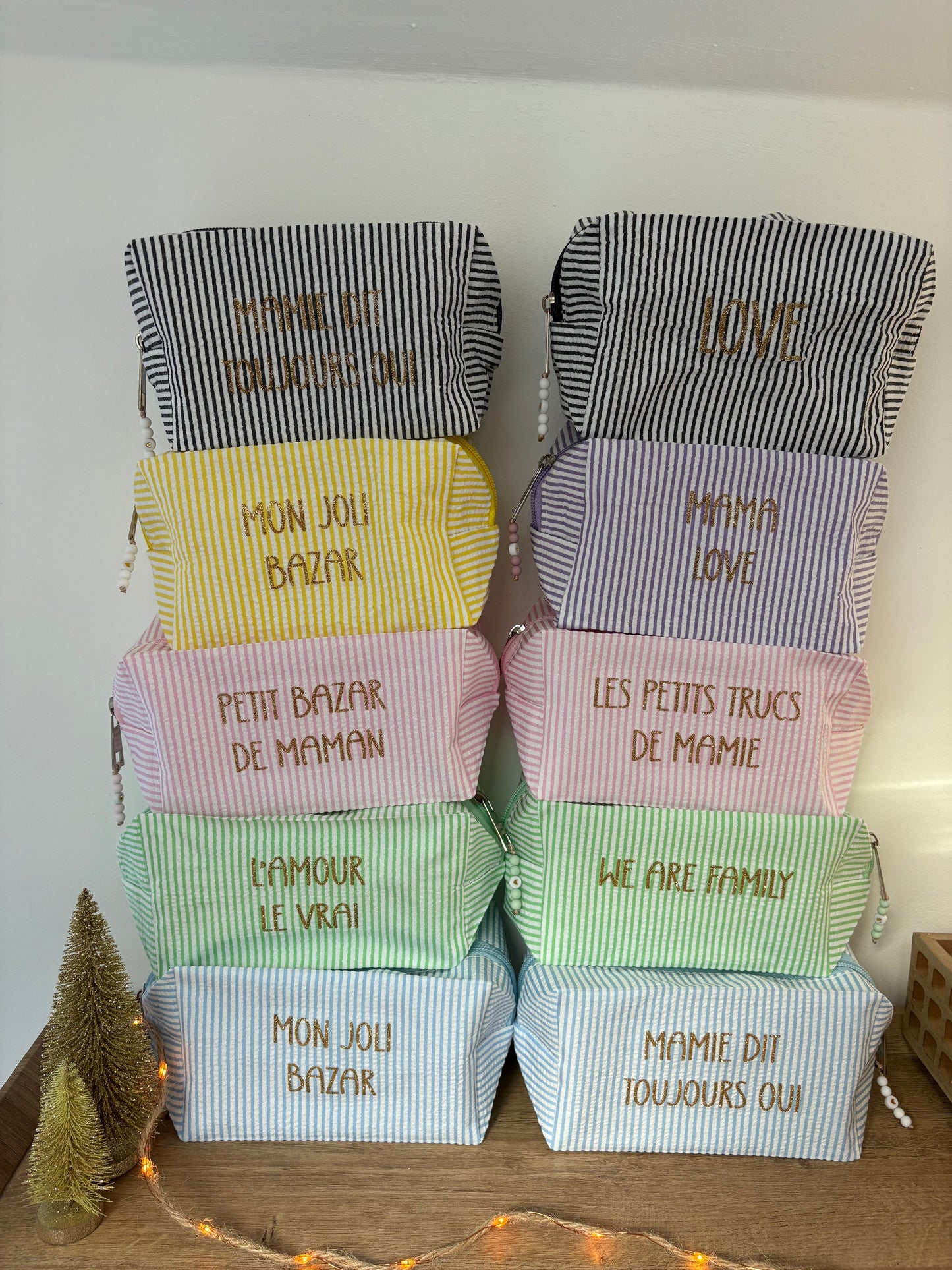 Pochette à rayures personnalisée