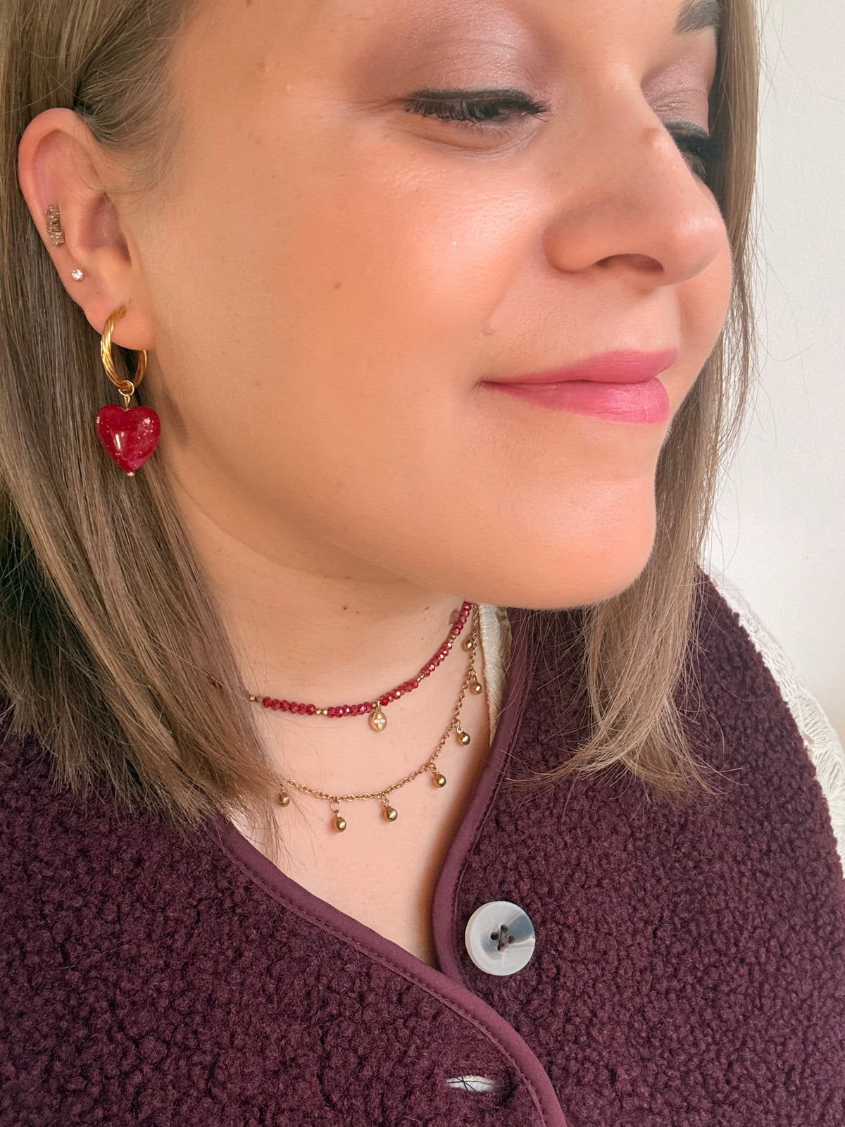 Collier ALBA chaine boule en acier inoxydable