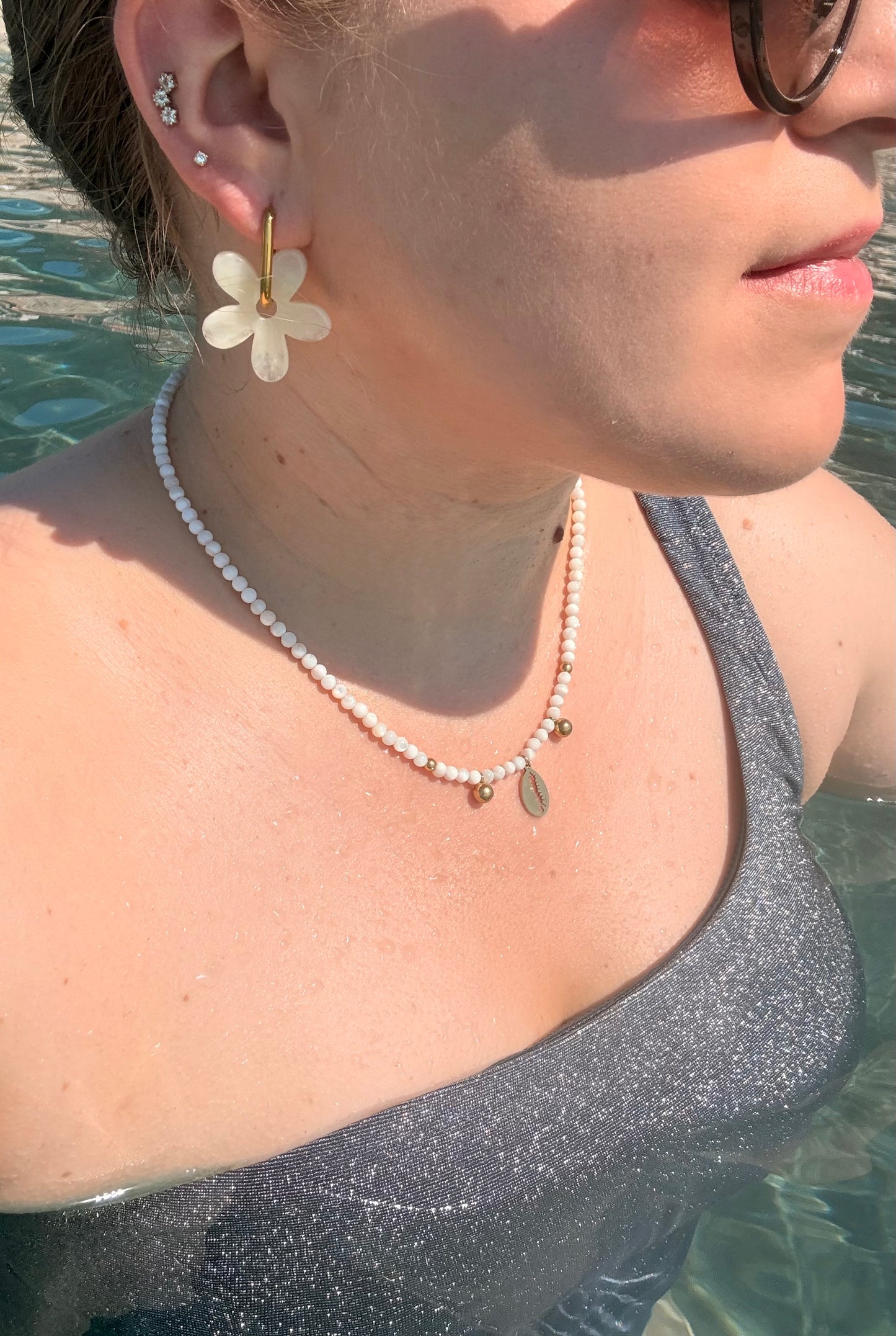 Collier CAURI en coquillage et acier inoxydable