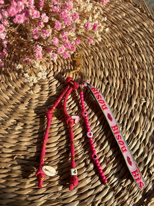 Grigri porte clef bisou rose