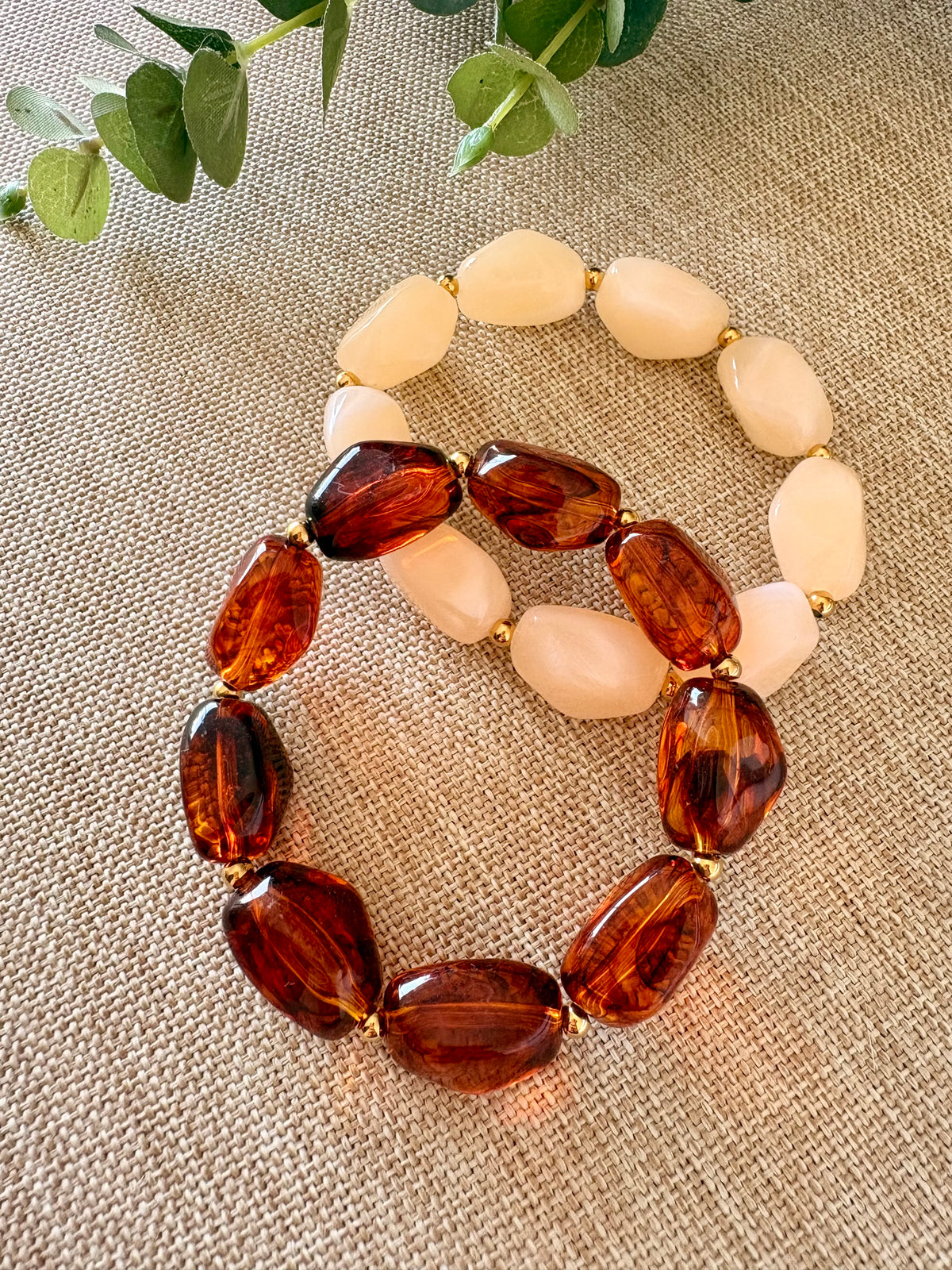 Bracelet LOLA perles en résine et hématite (2 couleurs)