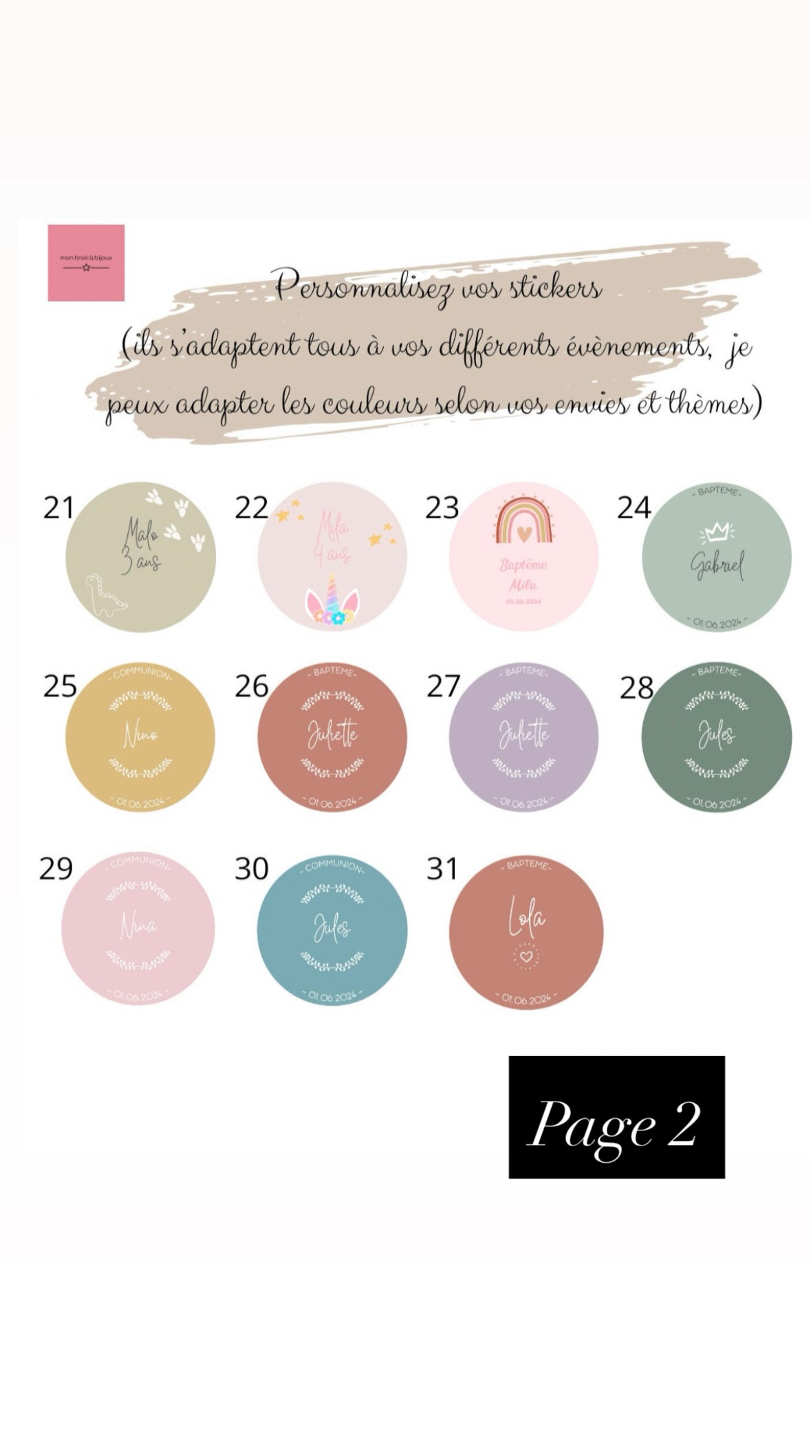 Stickers/étiquettes autocollantes personnalisables et imperméables / résistantes à l’eau pour Ecocup baptême, mariage, anniversaire, EVJF