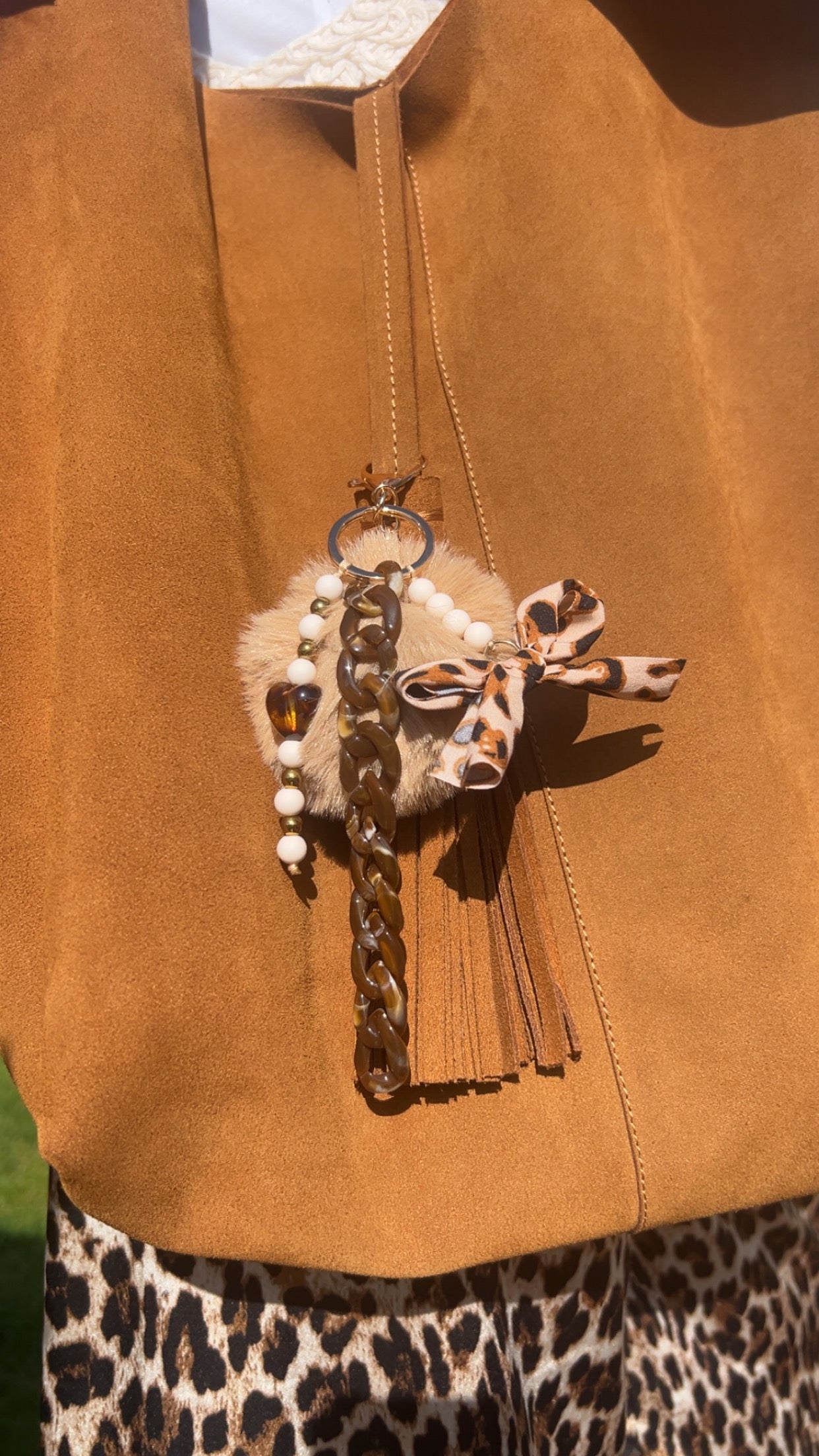 Porte clef / grigri de sac léopard