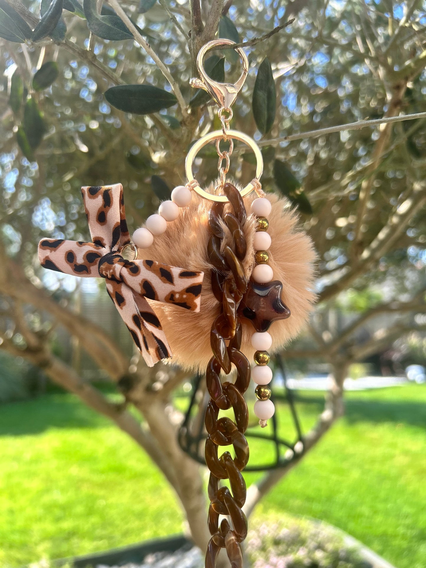 Porte clef / grigri de sac léopard