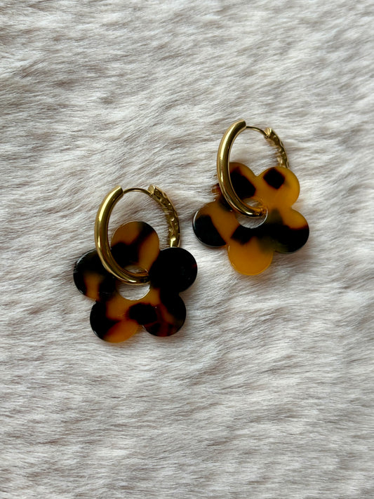 Boucles d’oreilles créoles fleurs