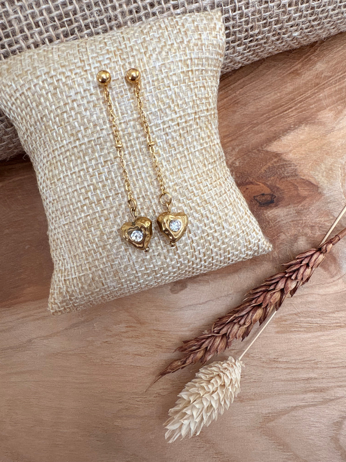Boucles d’oreilles cœur acier inoxydable