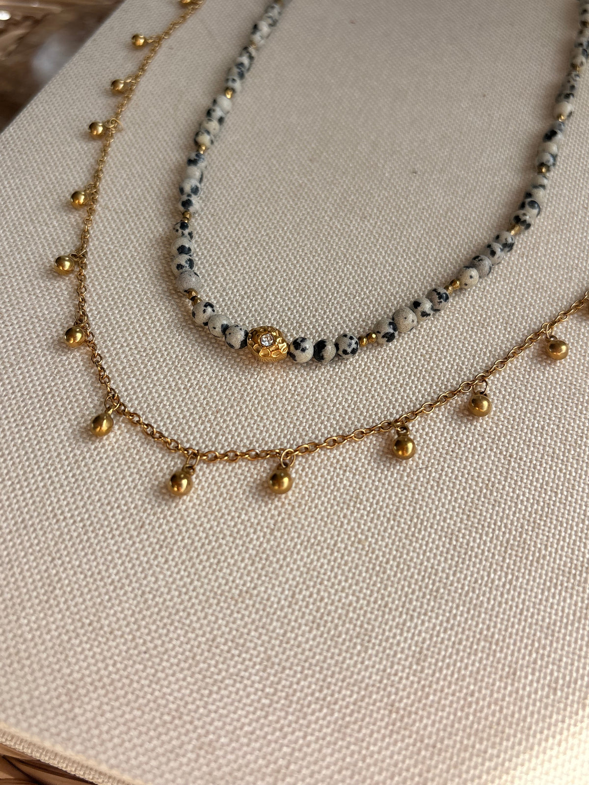Collier ALBA chaine boule en acier inoxydable