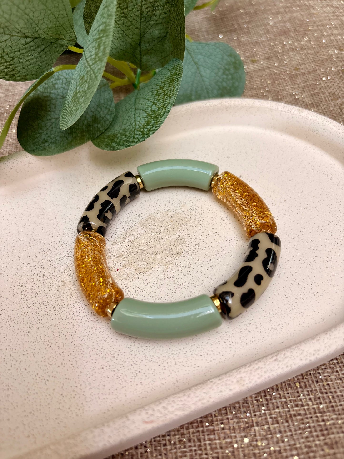 Bracelet tubes Graou vert