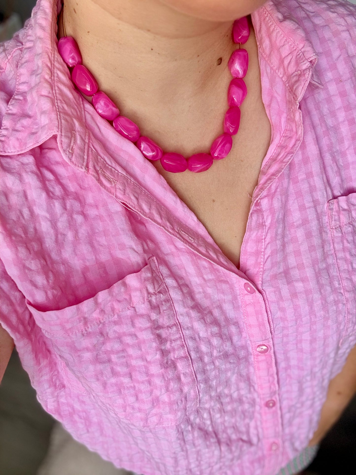 Collier Summer résine et acier inoxydable (3 couleurs)