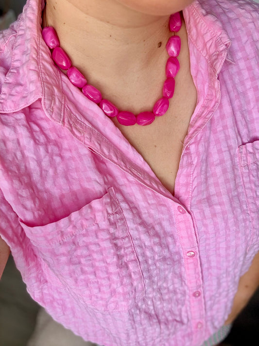 Collier Summer résine et acier inoxydable (3 couleurs)
