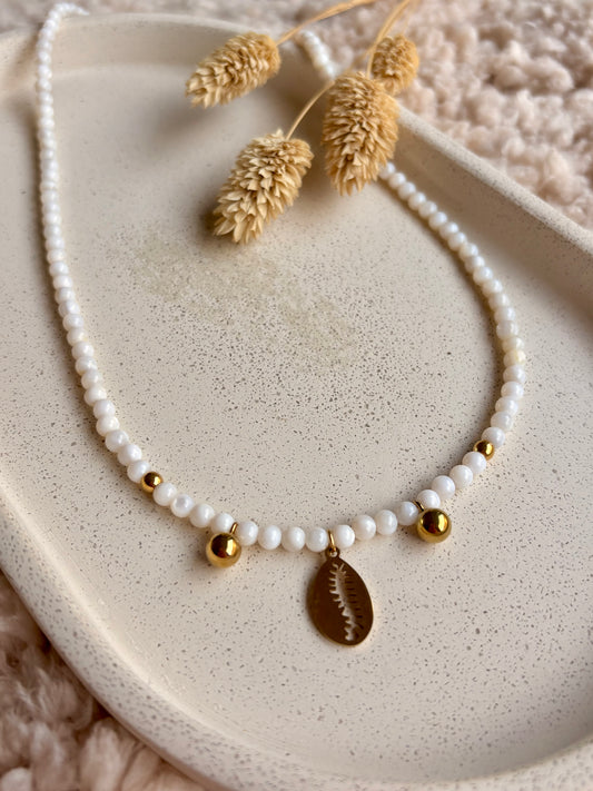 Collier CAURI en coquillage et acier inoxydable
