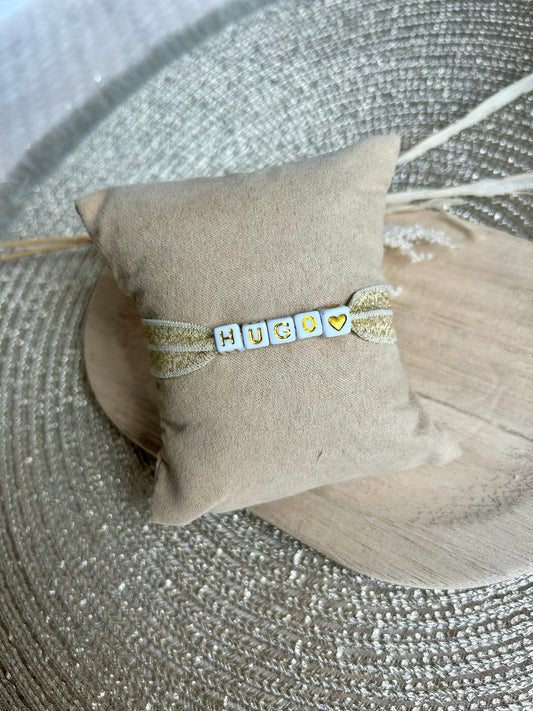 Bracelet élastique doré pailleté