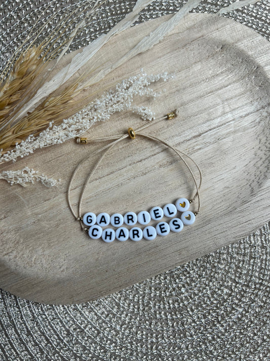 Bracelet double cordon avec 2 mots