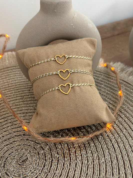 Bracelet cœur acier inoxydable